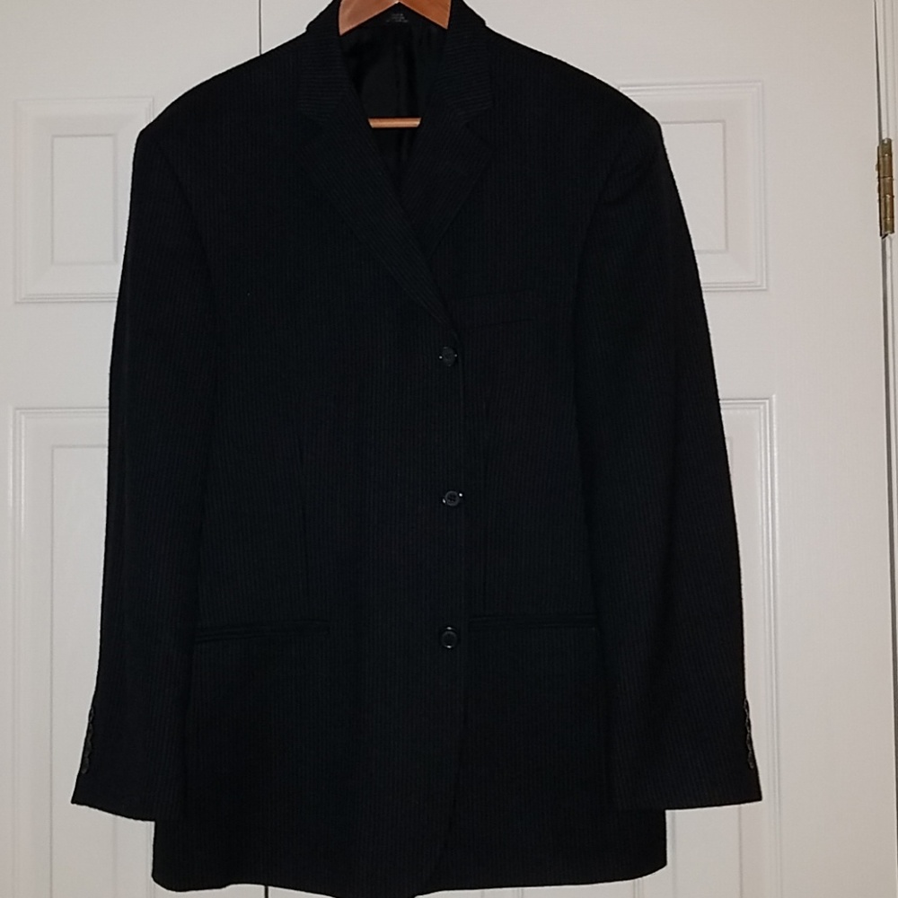 Black & Gray Pinstripe Blazer